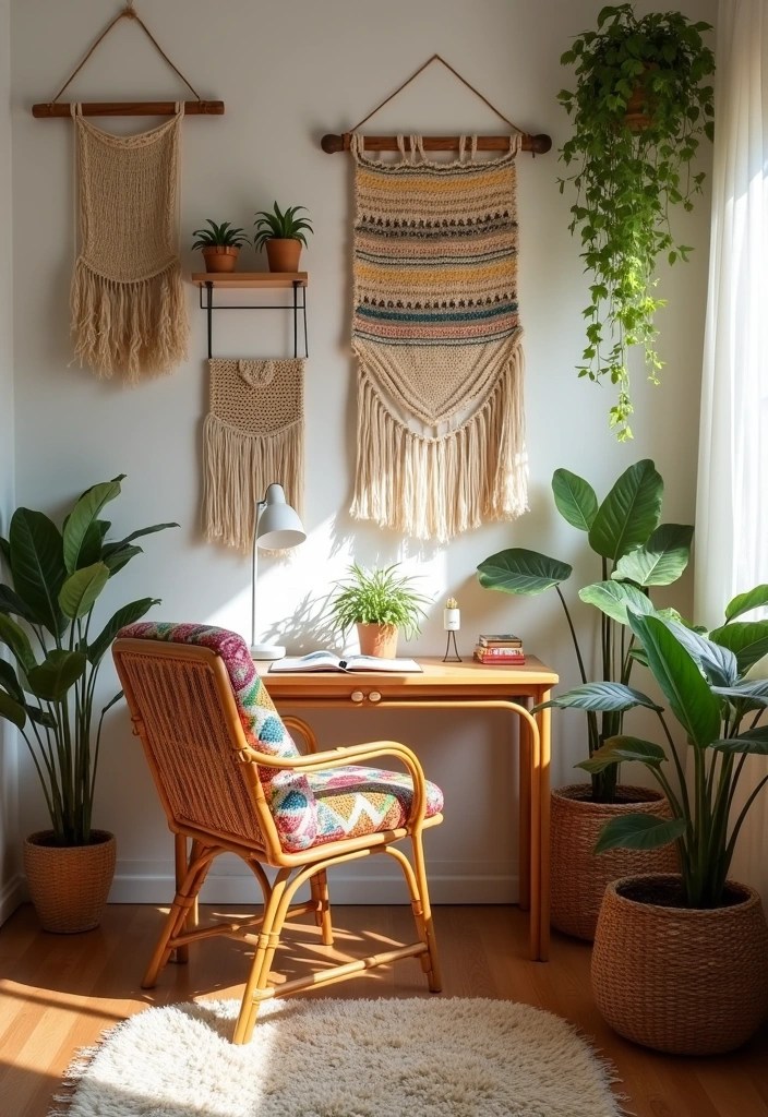 13 WFH Office Setups That'll Skyrocket Your Productivity - 2. Boho Chic Bliss