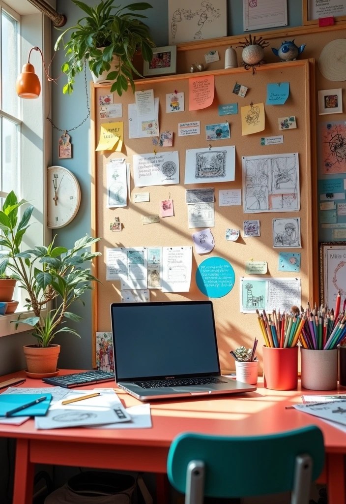 13 WFH Office Setups That'll Skyrocket Your Productivity - 6. Artistic Inspiration Station