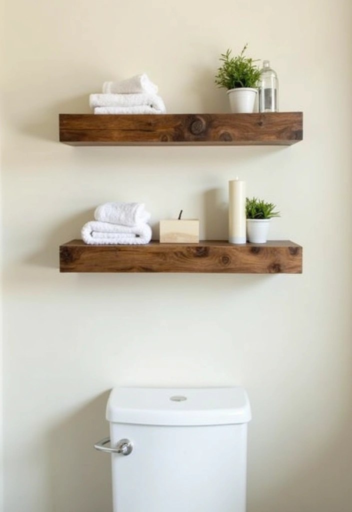 17 Bathroom Renovation Ideas to Steal That Are Under $300! - 3. DIY Floating Shelves