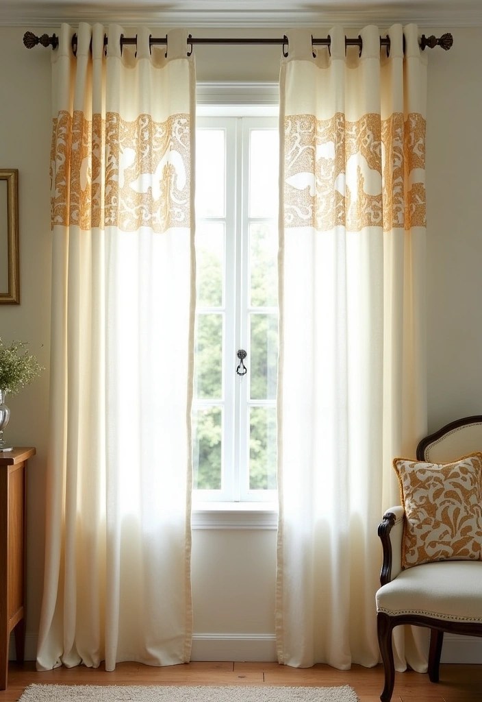 25 DIY Decor Projects That’ll Transform Your Home on a Dime! - 14. DIY Stenciled Curtains