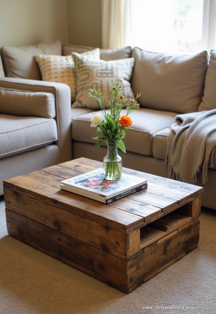 25 DIY Decor Projects That’ll Transform Your Home on a Dime! - 4. Pallet Wood Coffee Table
