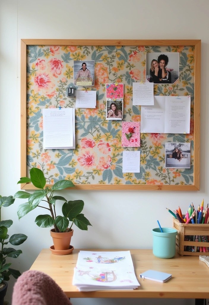 25 DIY Decor Projects That’ll Transform Your Home on a Dime! - 8. DIY Fabric Covered Bulletin Board