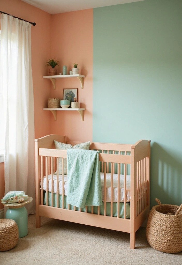 19 Bold Color Combinations That Will Make Your Home Pop - 15. Peach and Mint
