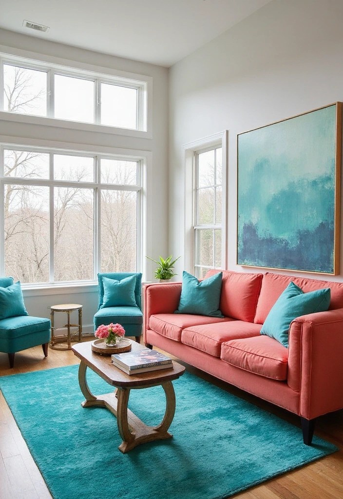 19 Bold Color Combinations That Will Make Your Home Pop - 2. Coral and Teal
