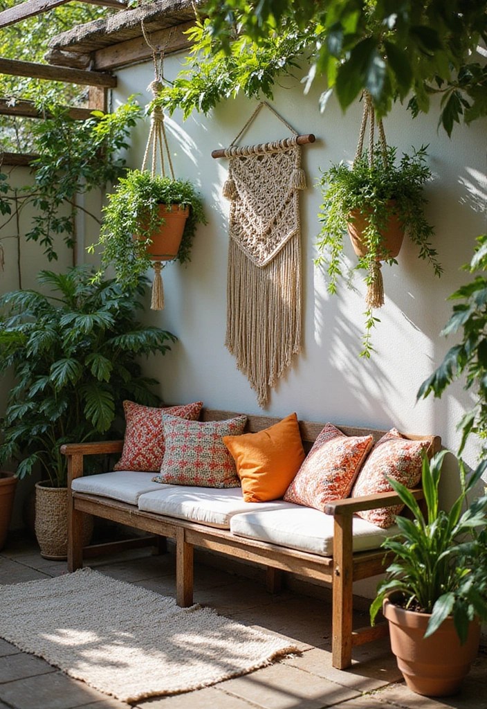 20 Stunning Outdoor Decor Ideas That Will Make Your Neighbors Envious This Summer! - 1. Bohemian Chic with Macramé Accents