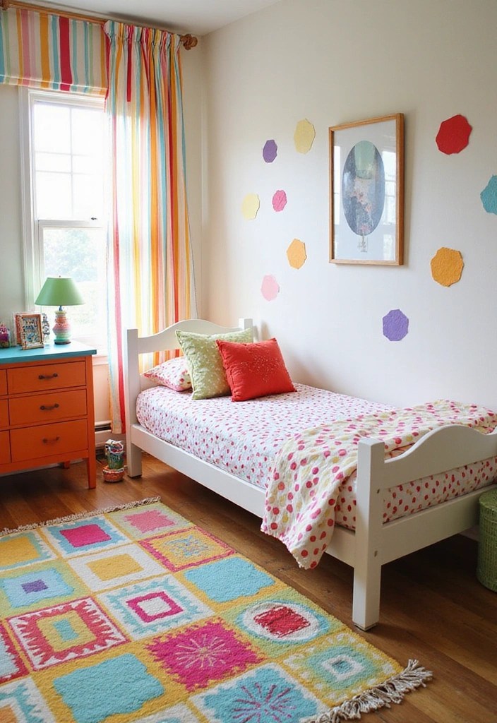 22 Vibrant and Playful Kids’ Room Decor Ideas: Blending Fun with Functionality - 2. Colorful Playful Patterns
