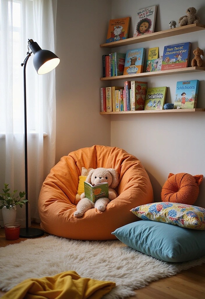 22 Vibrant and Playful Kids’ Room Decor Ideas: Blending Fun with Functionality - 8. Cozy Reading Corner
