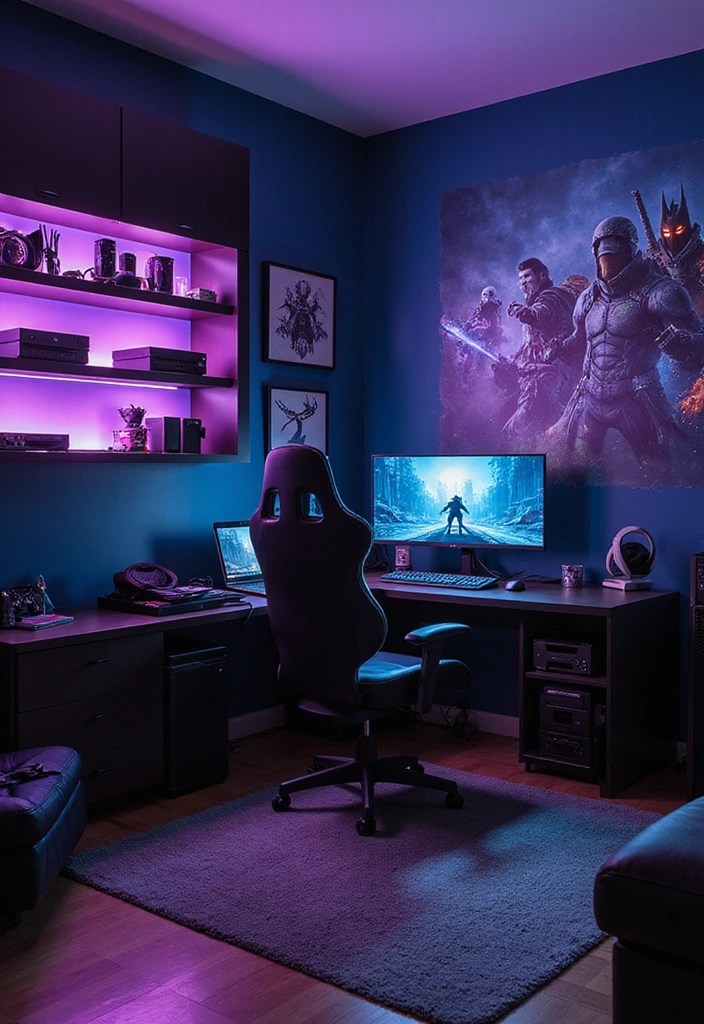 20 Fun Kids' Room Ideas That Will Make You the Coolest Parent Ever! - 14. Tech-Savvy Gamer Zone